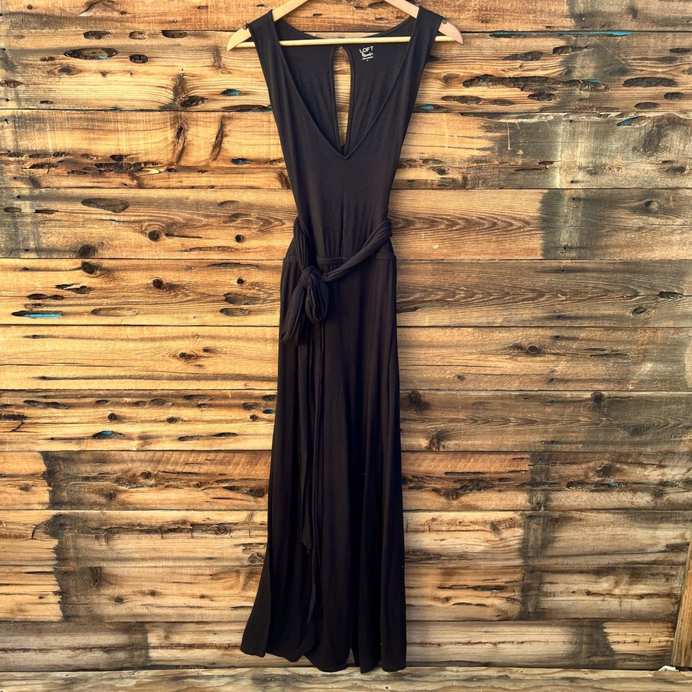 LOFT | Beach Black Sleeveless Romper Jumpsuit L